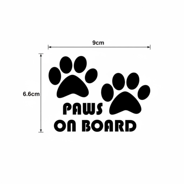 Paws On Board Vinyl Decal With Paw Prints And Bold Lettering