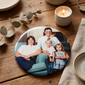 Personalised Glass Coaster, family photo