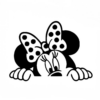 Peeping Minnie Mouse Vinyl Decal - 19cm Wide, Available In Multiple Colours