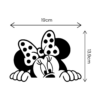 Peeping Minnie Mouse Vinyl Decal - 19cm Wide