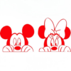 Mickey and Minnie Mouse Vinyl Decals