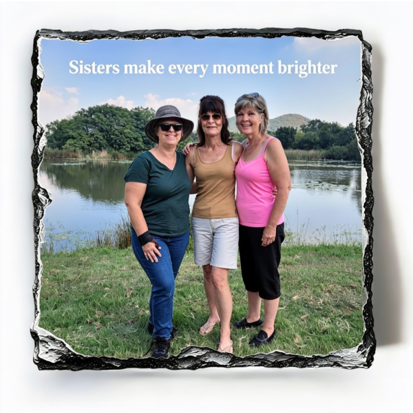 Custom Slate Coaster Photo and Sentiment