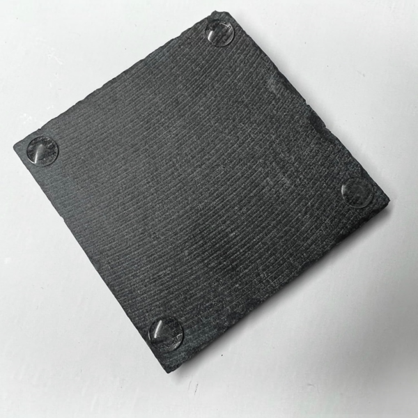 Rear View Of Natural Slate Coaster Showing Protective Rubber Feet