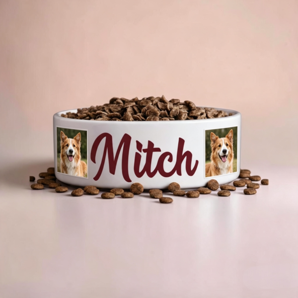 Design 3: Custom photo ceramic pet bowl with pet picture