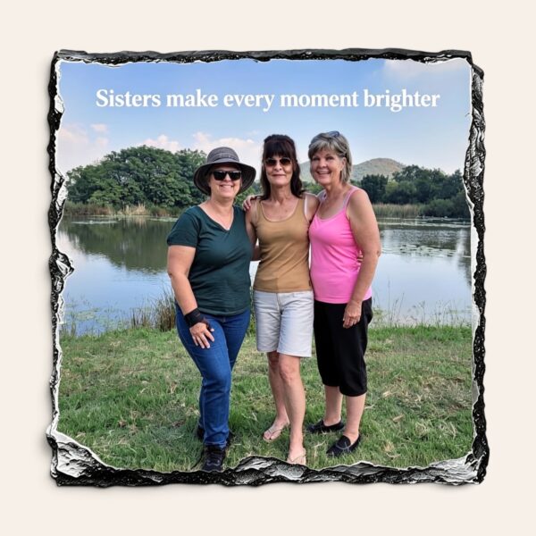 Custom Slate Coaster Photo and Sentiment