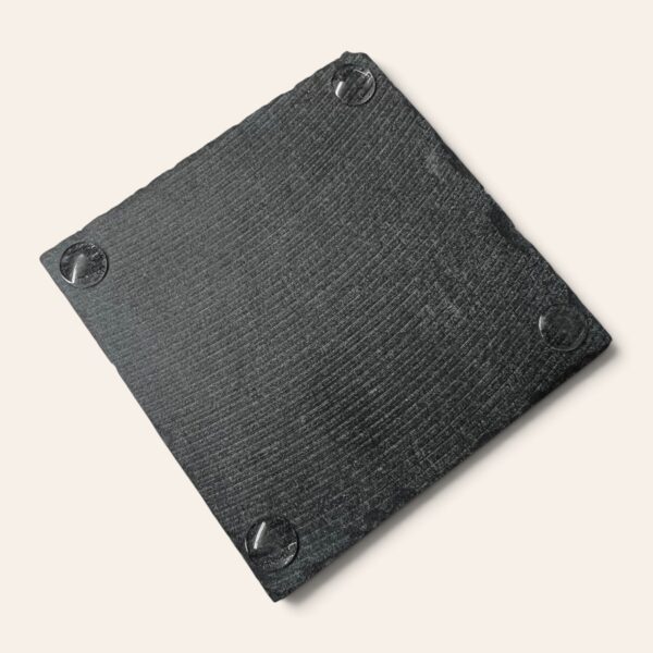 Rear View Of Natural Slate Coaster Showing Protective Rubber Feet
