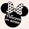 Minnie Mouse Princess On Board Vinyl Decal
