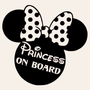 Minnie Mouse Princess On Board Vinyl Decal