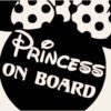 Minnie Mouse Princess On Board Vinyl Decal - closeup