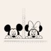 Mickey and Minnie Mouse Vinyl Decal - measurements