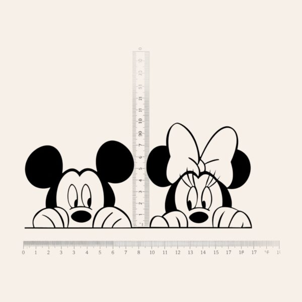Mickey and Minnie Mouse Vinyl Decal - measurements