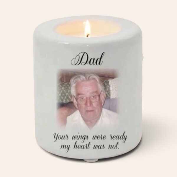 Personalised Memorial Ceramic Tea Candle Holder