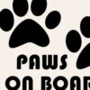 Paws On Board Vinyl Decal - closeup