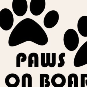 Paws On Board Vinyl Decal - closeup