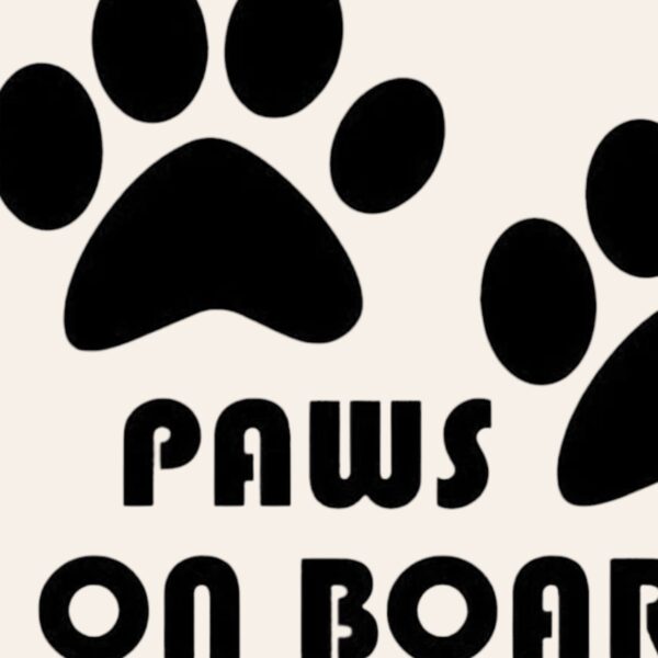 Paws On Board Vinyl Decal - closeup