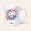 Personalised Worlds Best Mum Floral Heart Mug
