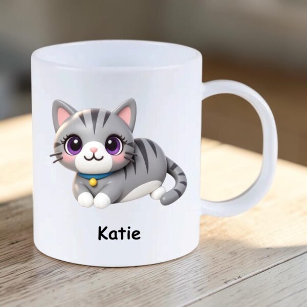 Personalised Kitty Polymer Kids Mug - Product View