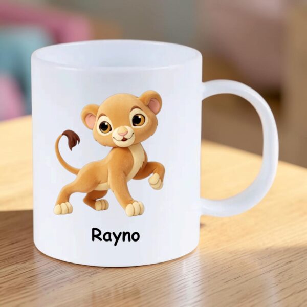 Personalised Lion Polymer Kids Mug - Product View