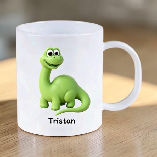 Personalised Dinosaur Polymer Kids Mug - Product View