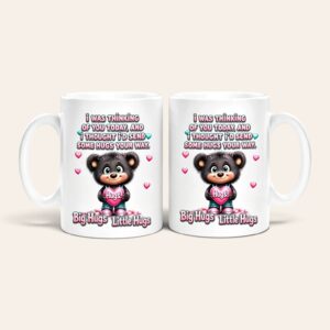 Cute bear thinking of you ceramic mug — Big Hugs Little Hugs design