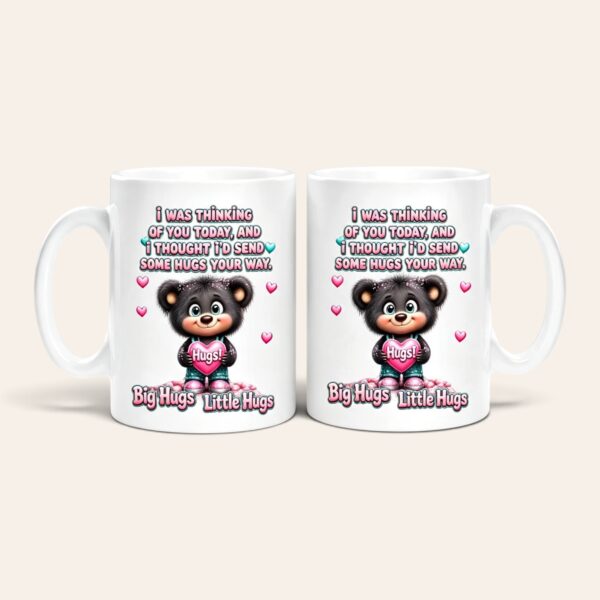 Cute bear thinking of you ceramic mug — Big Hugs Little Hugs design
