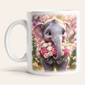 Alternative view of Personalised Floral Elephant Mug — Your Own Custom Sentiment