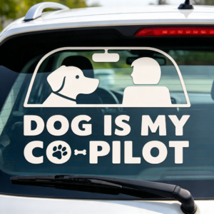 Alternative view of "Dog Is My Co-Pilot" Vinyl Decal