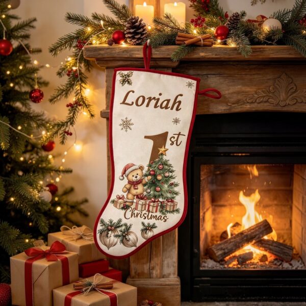 personalised-babys-first-christmas-stocking-red-edging-fireplace-lifestyle